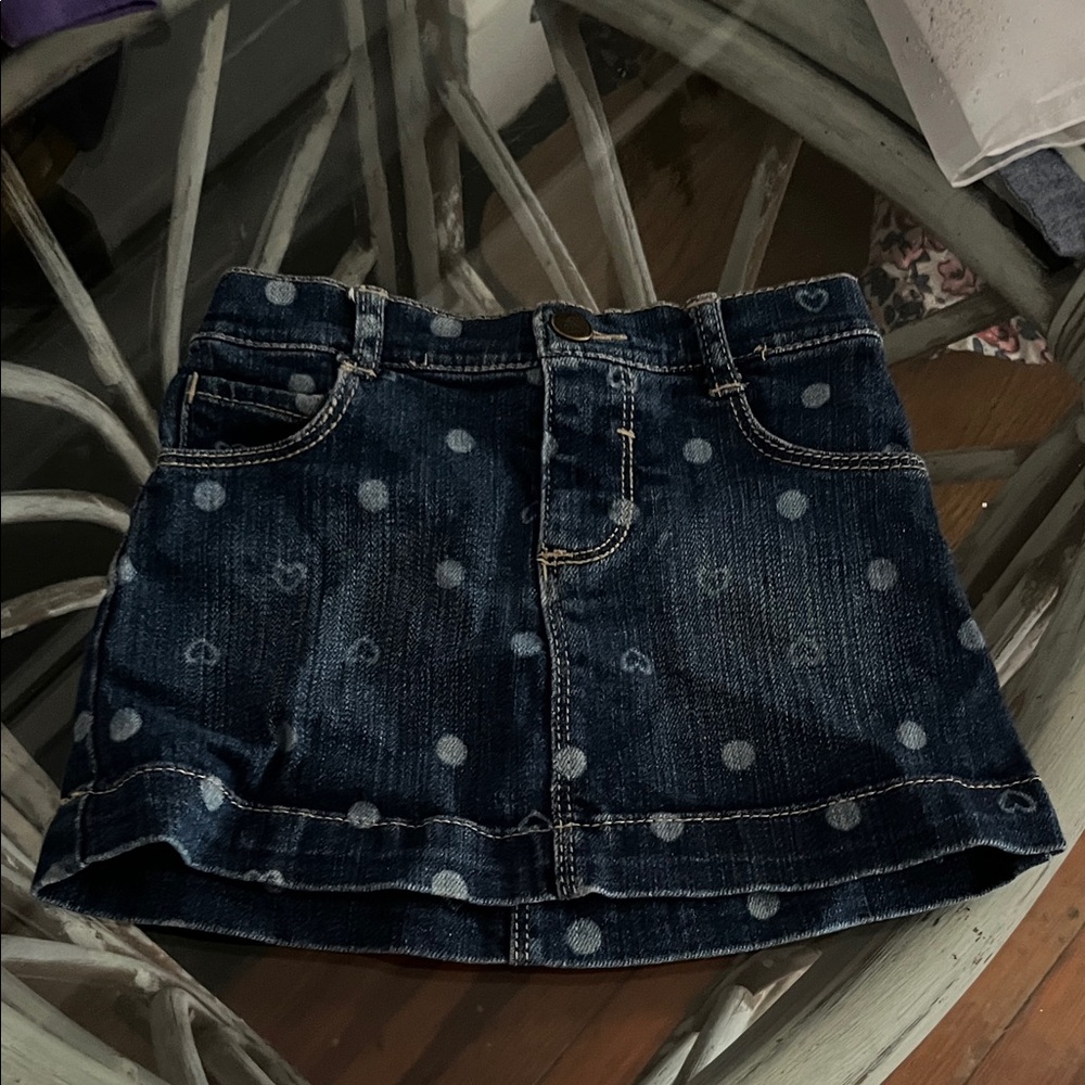 Old Navy Dark Blue Polka Dot Mini Skirt